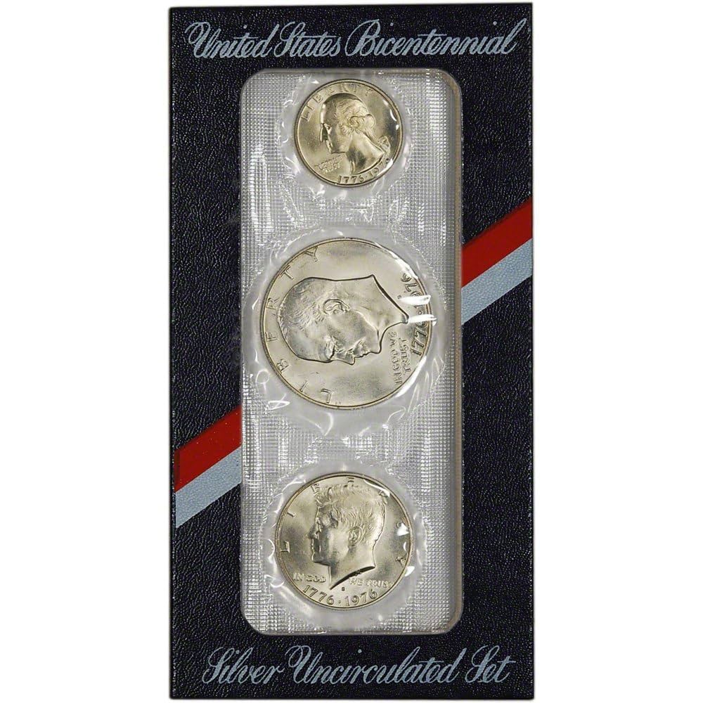 silver925 メダル 3枚セット 1976 US Mint Silver 3-pc Bicentennial Uncirculated Coin Set